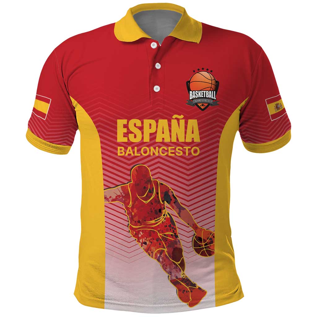Custom Espana Basketball Spain Polo Shirt Baloncesto Come on La Roja Red Style
