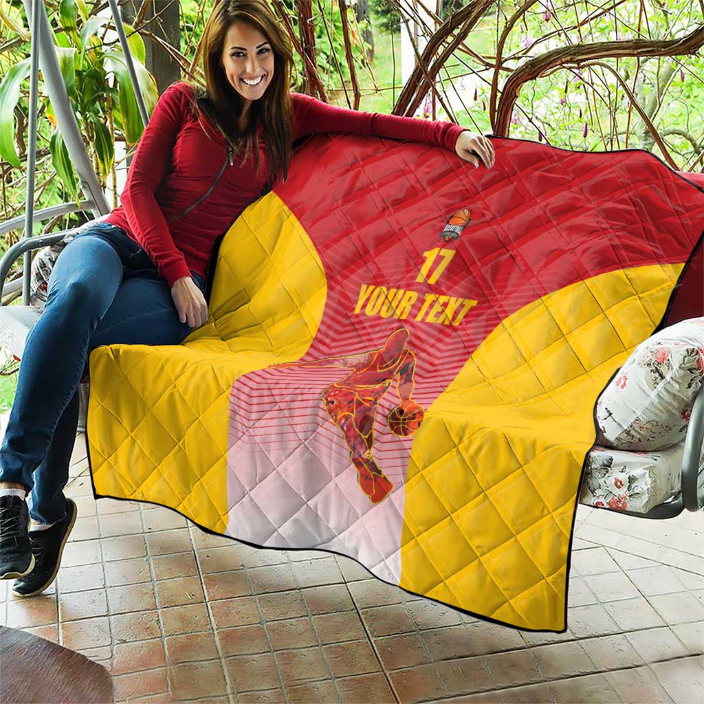 Custom Espana Basketball Spain Quilt Baloncesto Come on La Roja Red Style