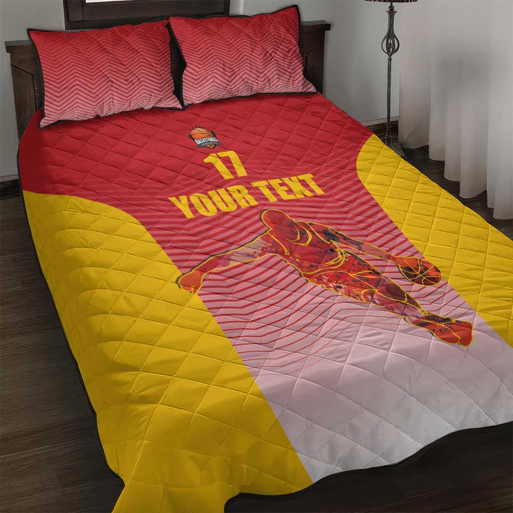Custom Espana Basketball Spain Quilt Bed Set Baloncesto Come on La Roja Red Style