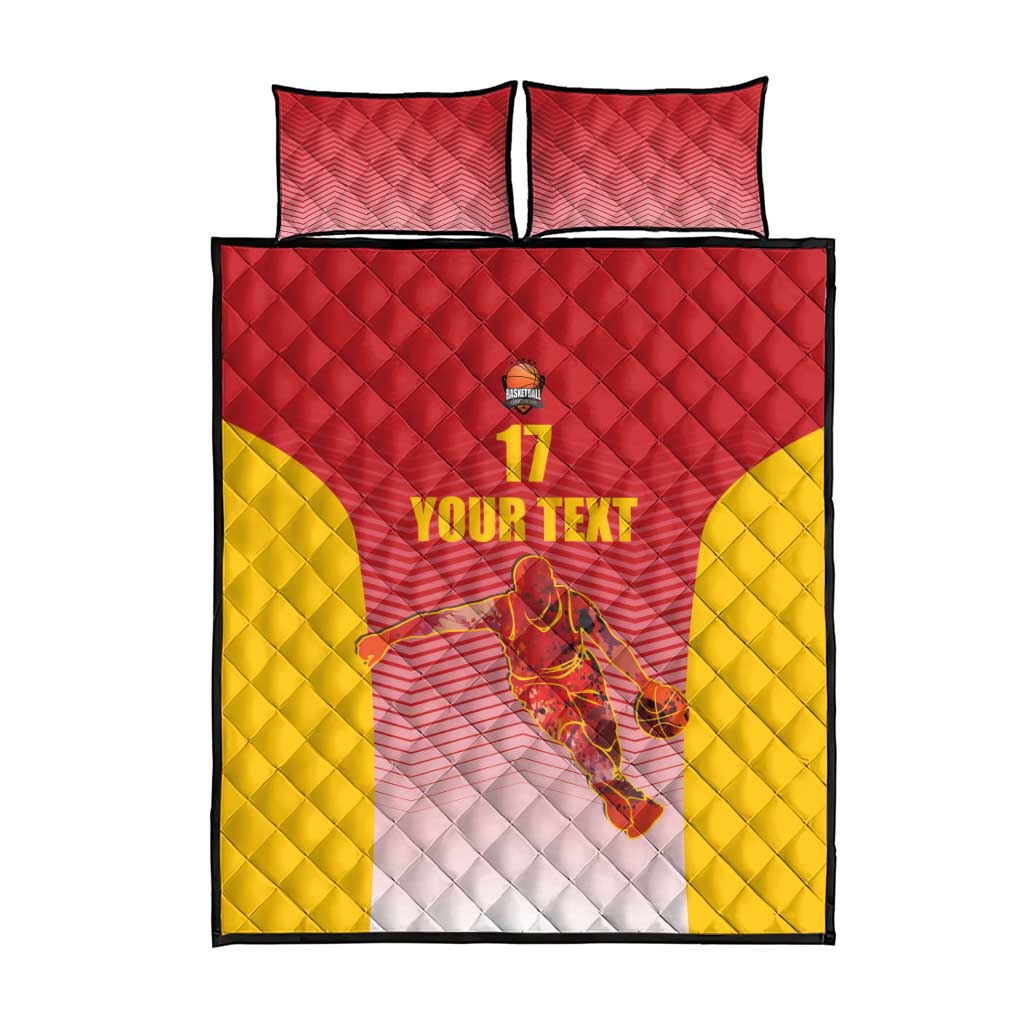 Custom Espana Basketball Spain Quilt Bed Set Baloncesto Come on La Roja Red Style