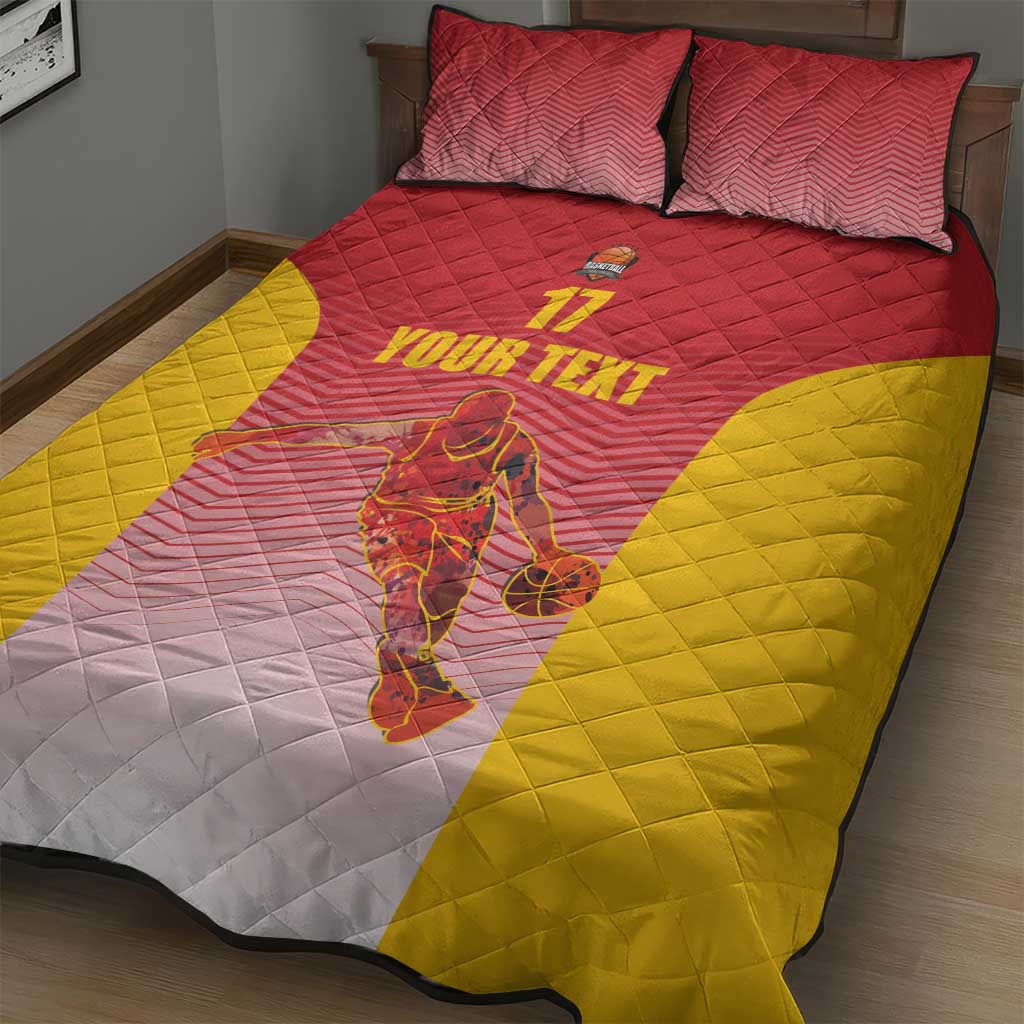 Custom Espana Basketball Spain Quilt Bed Set Baloncesto Come on La Roja Red Style