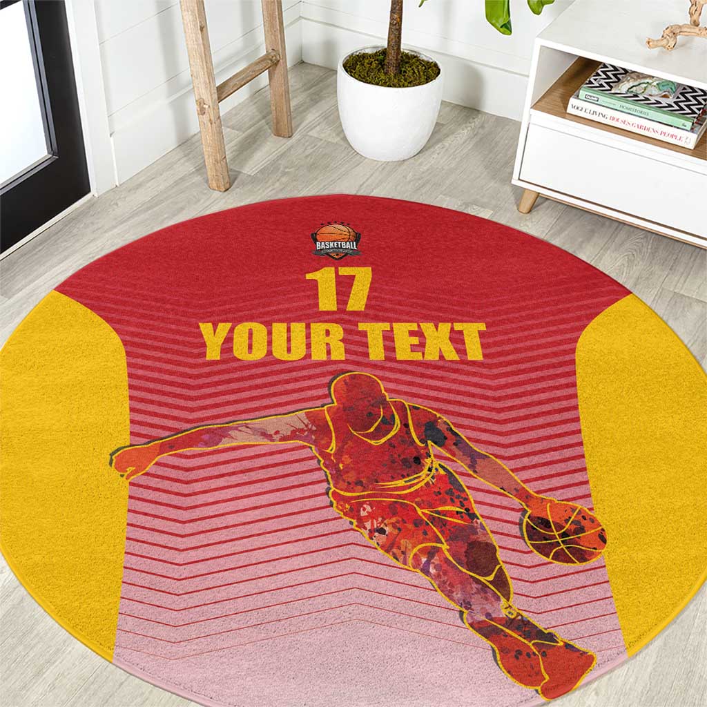 Custom Espana Basketball Spain Round Carpet Baloncesto Come on La Roja Red Style