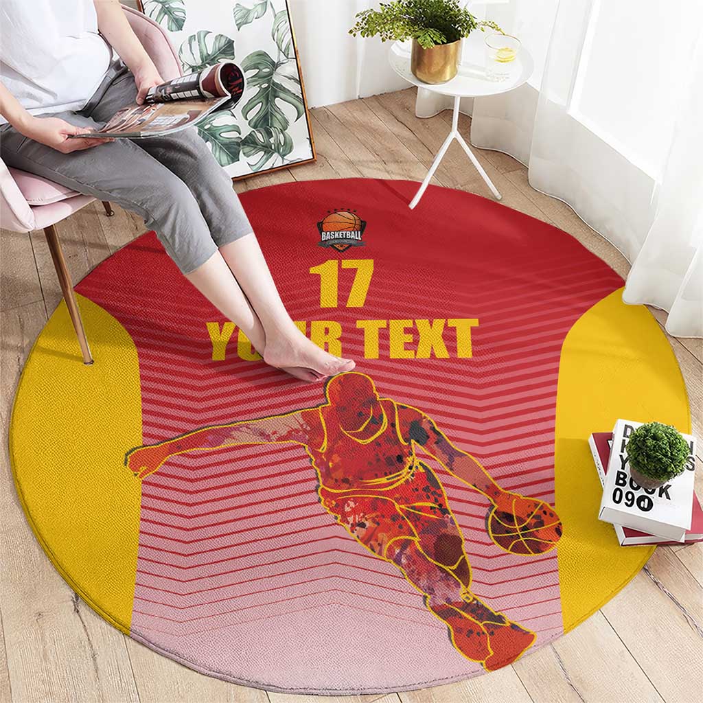 Custom Espana Basketball Spain Round Carpet Baloncesto Come on La Roja Red Style
