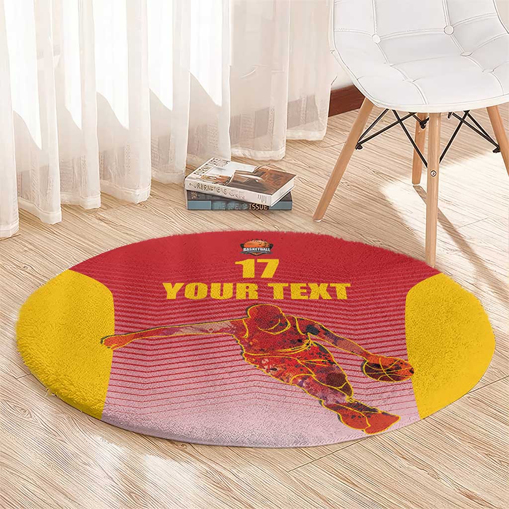 Custom Espana Basketball Spain Round Carpet Baloncesto Come on La Roja Red Style
