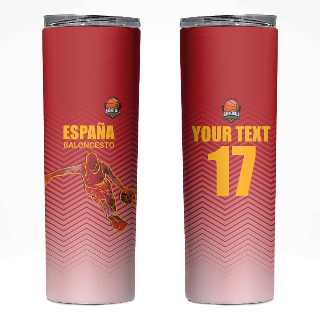 Custom Espana Basketball Spain Skinny Tumbler Baloncesto Come on La Roja Red Style