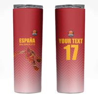 Custom Espana Basketball Spain Skinny Tumbler Baloncesto Come on La Roja Red Style