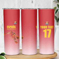 Custom Espana Basketball Spain Skinny Tumbler Baloncesto Come on La Roja Red Style