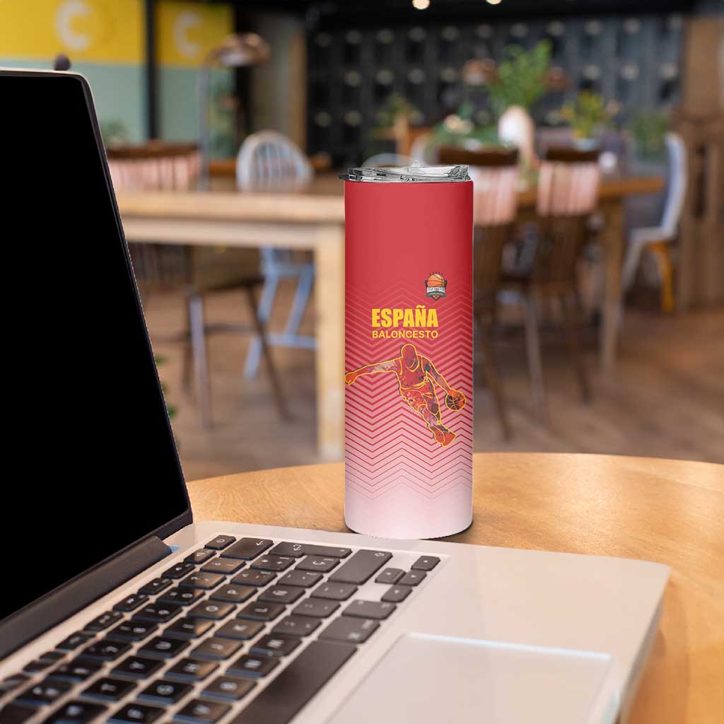 Custom Espana Basketball Spain Skinny Tumbler Baloncesto Come on La Roja Red Style