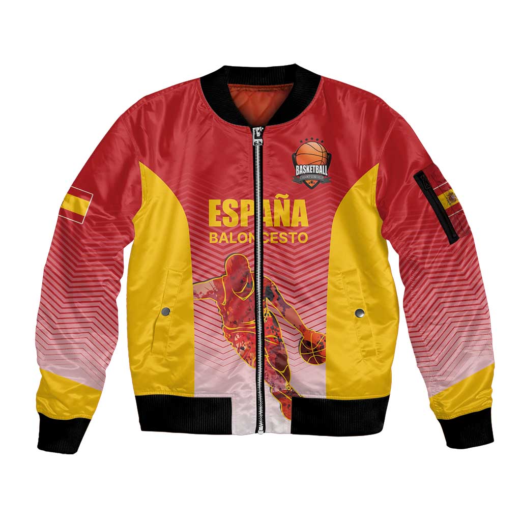 Custom Espana Basketball Spain Sleeve Zip Bomber Jacket Baloncesto Come on La Roja Red Style