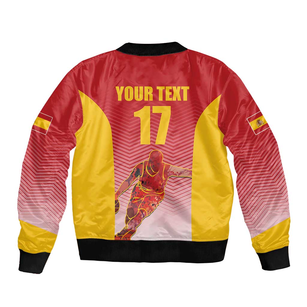 Custom Espana Basketball Spain Sleeve Zip Bomber Jacket Baloncesto Come on La Roja Red Style