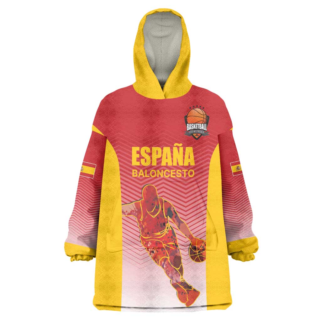Custom Espana Basketball Spain Wearable Blanket Hoodie Baloncesto Come on La Roja Red Style