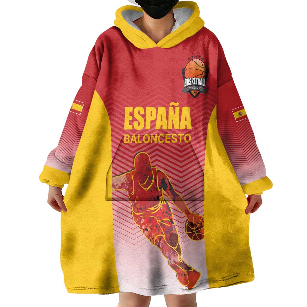 Custom Espana Basketball Spain Wearable Blanket Hoodie Baloncesto Come on La Roja Red Style