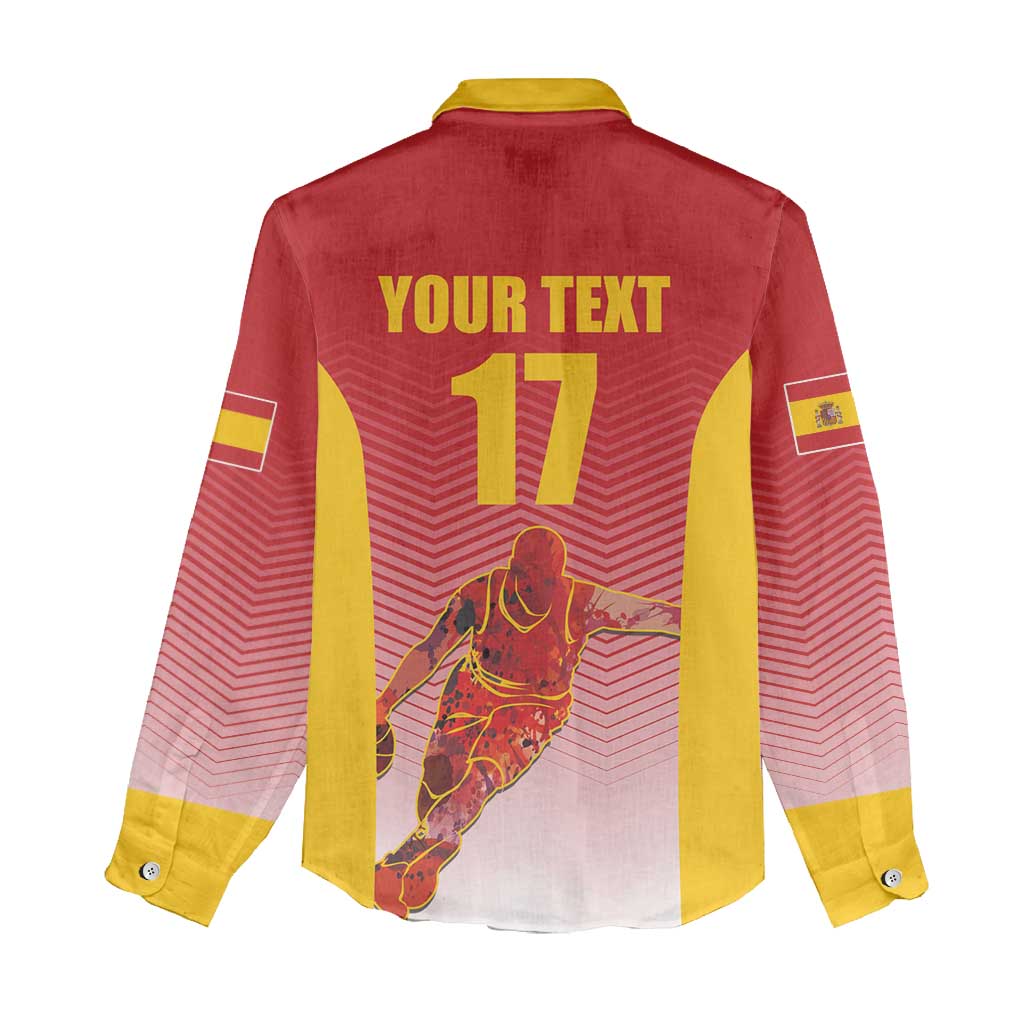 Custom Espana Basketball Spain Women Casual Shirt Baloncesto Come on La Roja Red Style