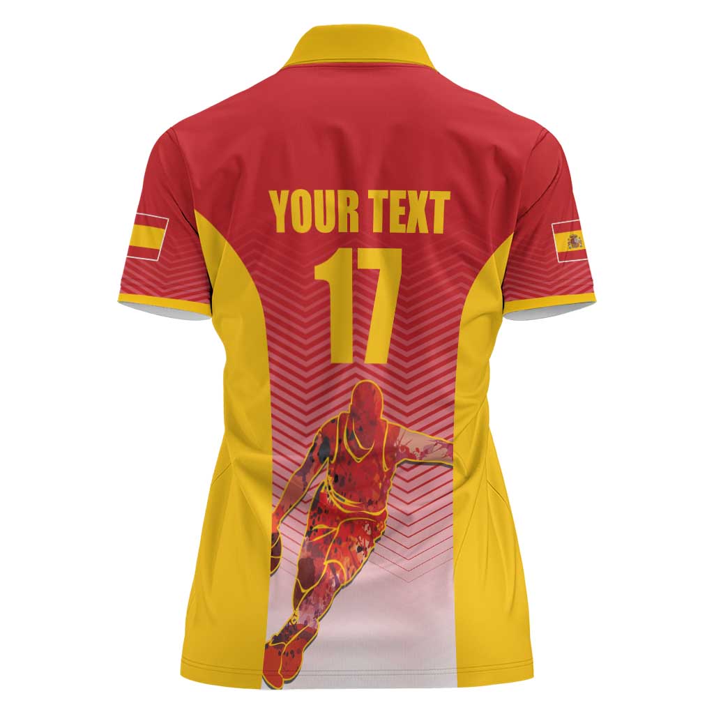 Custom Espana Basketball Spain Women Polo Shirt Baloncesto Come on La Roja Red Style