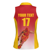 Custom Espana Basketball Spain Women Sleeveless Polo Shirt Baloncesto Come on La Roja Red Style