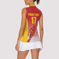 Custom Espana Basketball Spain Women Sleeveless Polo Shirt Baloncesto Come on La Roja Red Style