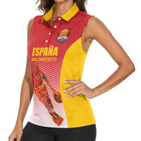 Custom Espana Basketball Spain Women Sleeveless Polo Shirt Baloncesto Come on La Roja Red Style