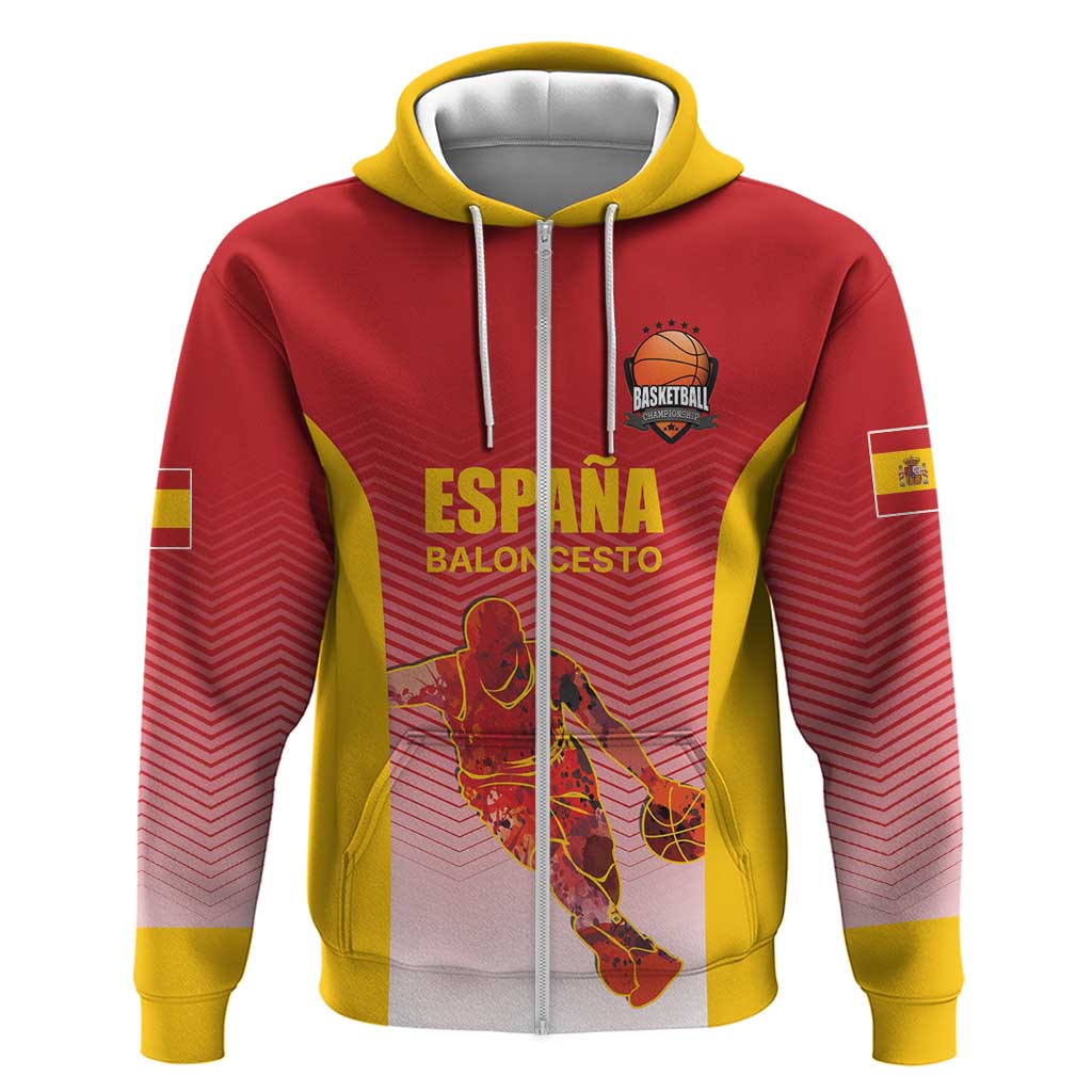 Custom Espana Basketball Spain Zip Hoodie Baloncesto Come on La Roja Red Style