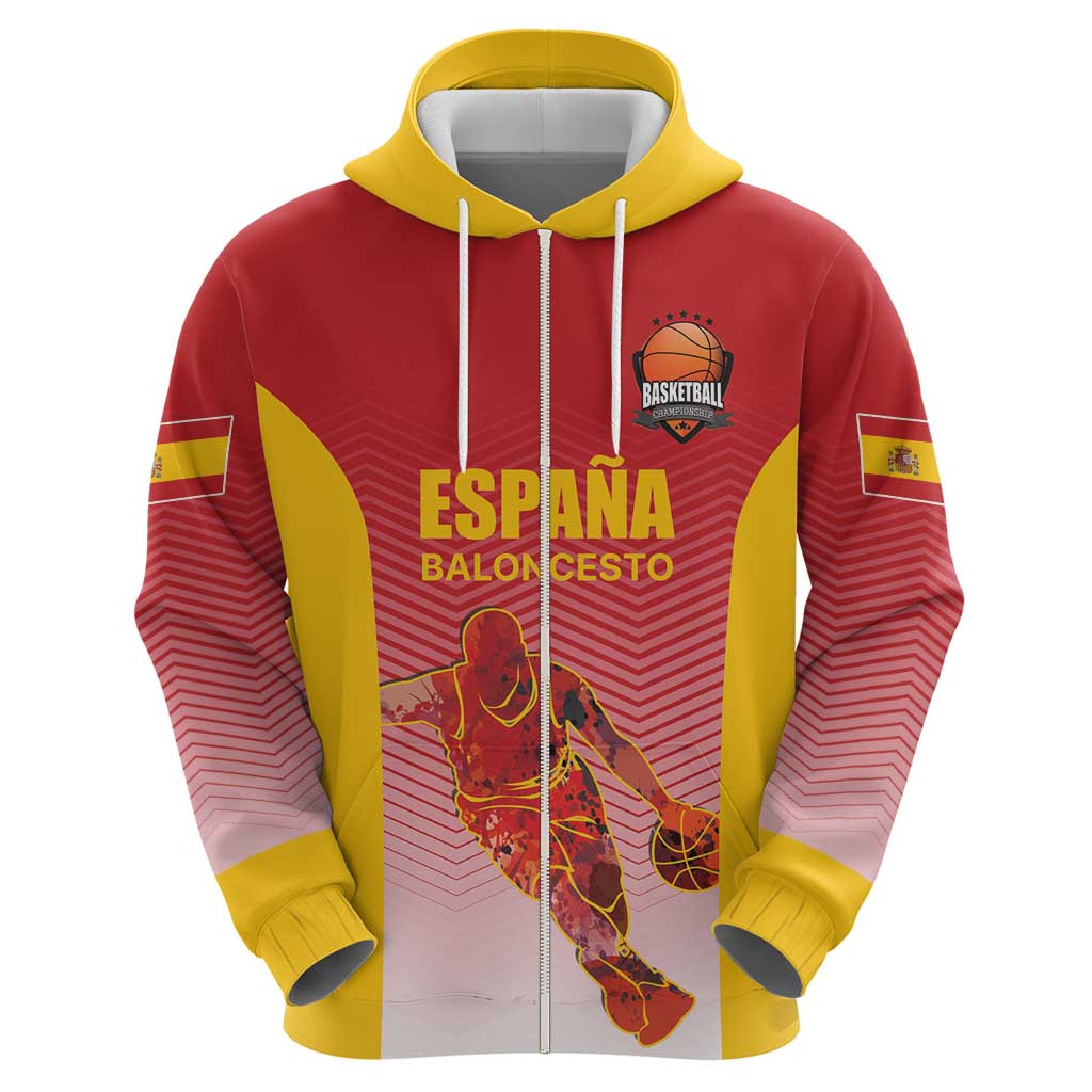 Custom Espana Basketball Spain Zip Hoodie Baloncesto Come on La Roja Red Style