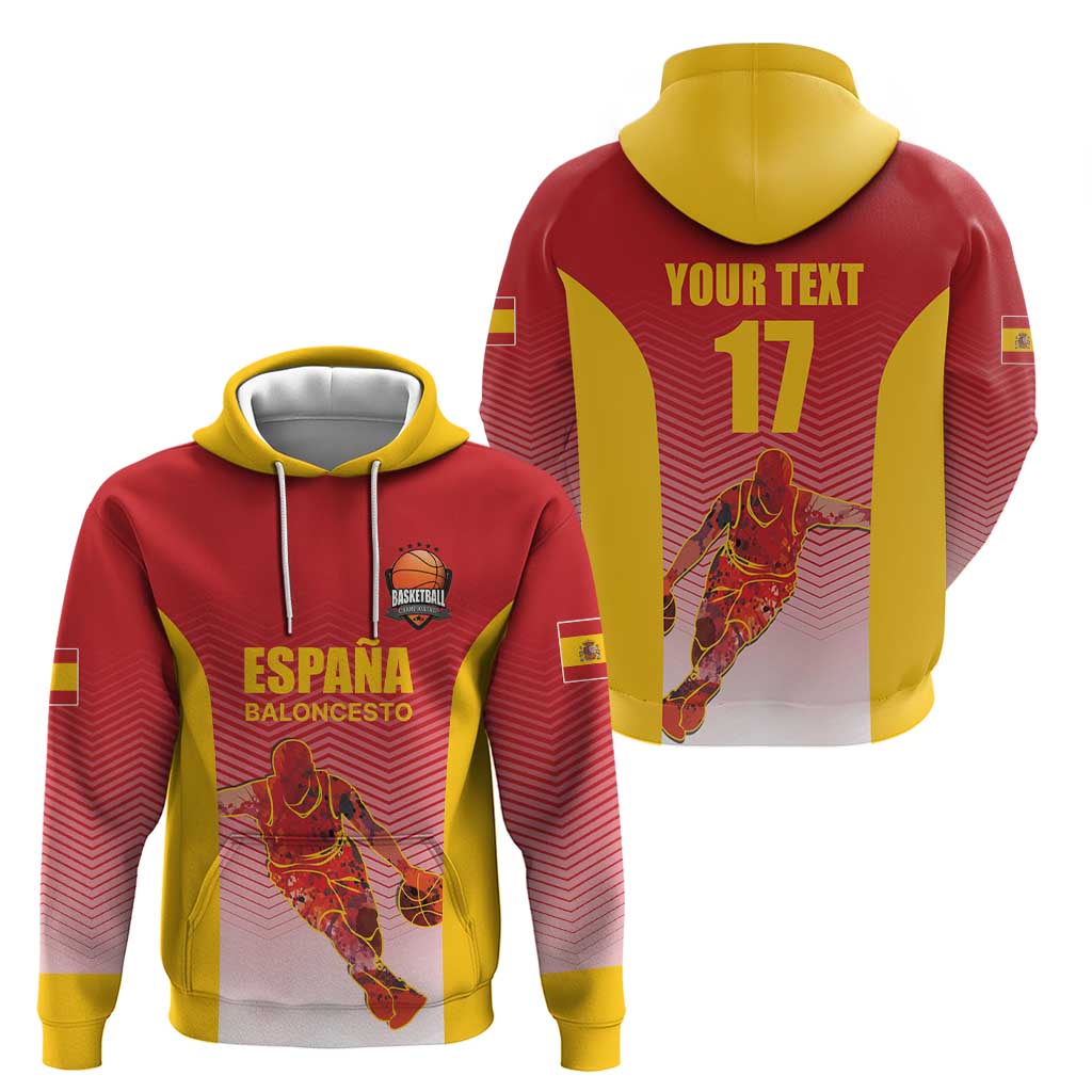 Custom Espana Basketball Spain Zip Hoodie Baloncesto Come on La Roja Red Style