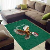 Personalized Viva Mexico Football Area Rug Mexican Eagle Mascot with Sporty Style