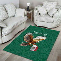 Personalized Viva Mexico Football Area Rug Mexican Eagle Mascot with Sporty Style