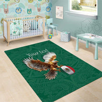 Personalized Viva Mexico Football Area Rug Mexican Eagle Mascot with Sporty Style