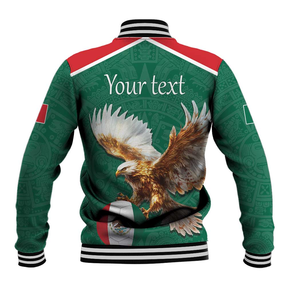Personalized Viva Mexico Football Baseball Jacket Mexican Eagle Mascot with Sporty Style