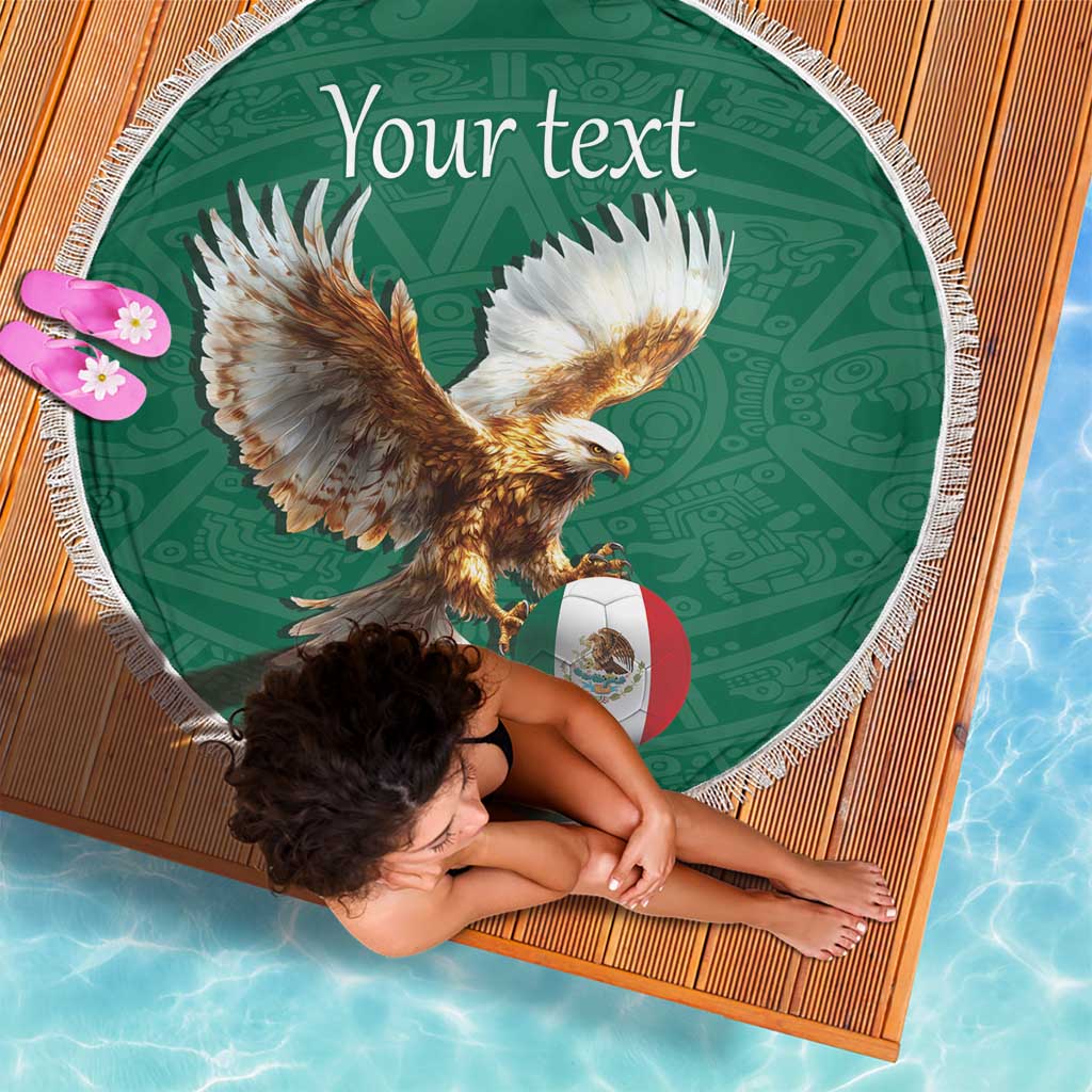 Personalized Viva Mexico Football Beach Blanket Mexican Eagle Mascot with Sporty Style