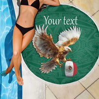 Personalized Viva Mexico Football Beach Blanket Mexican Eagle Mascot with Sporty Style