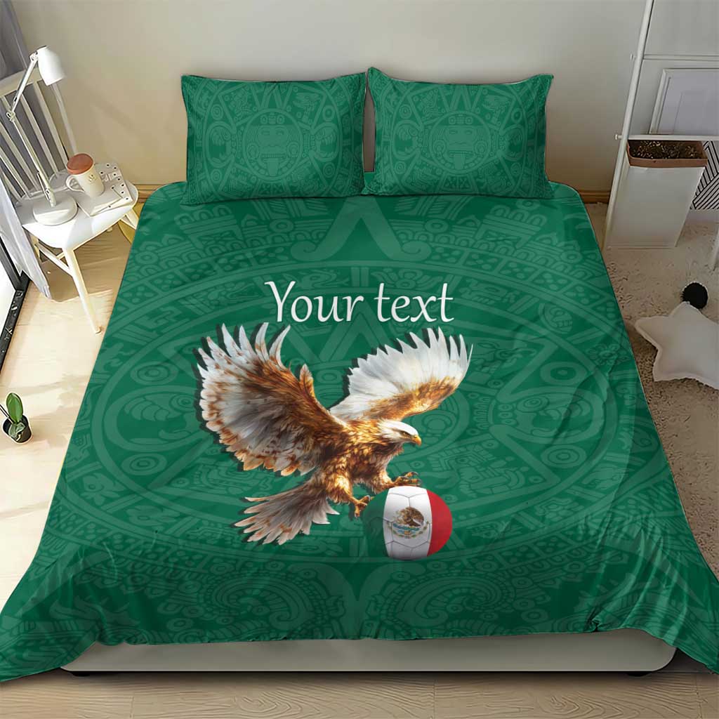 Personalized Viva Mexico Football Bedding Set Mexican Eagle Mascot with Sporty Style