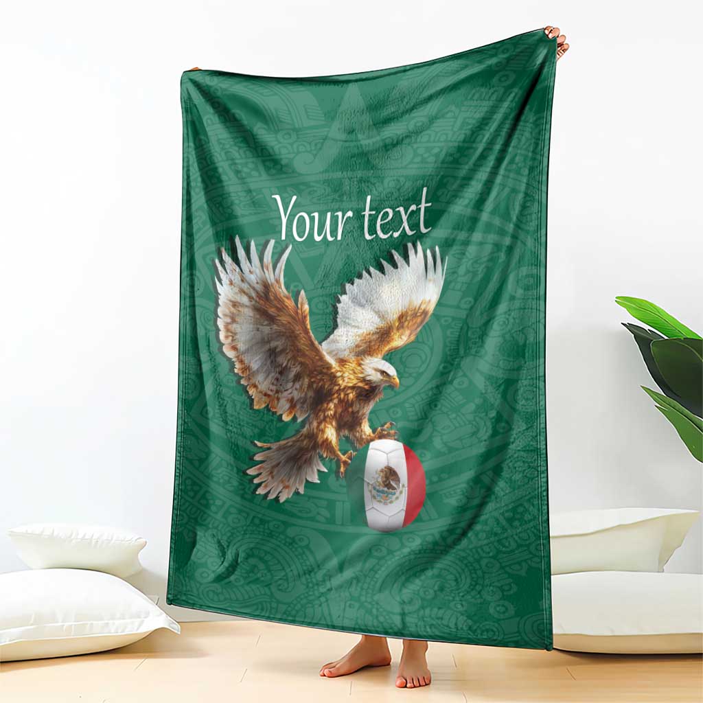 Personalized Viva Mexico Football Blanket Mexican Eagle Mascot with Sporty Style