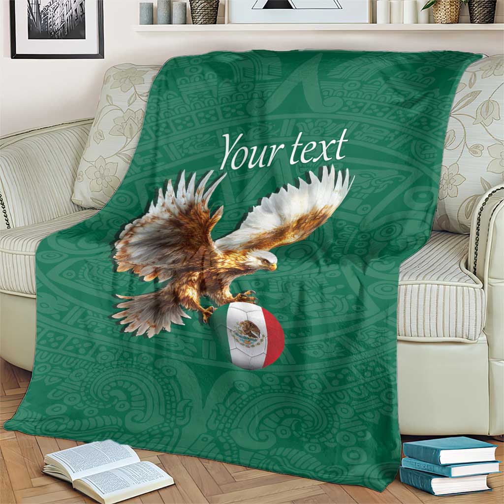 Personalized Viva Mexico Football Blanket Mexican Eagle Mascot with Sporty Style
