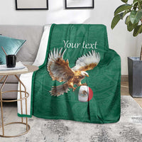 Personalized Viva Mexico Football Blanket Mexican Eagle Mascot with Sporty Style