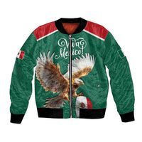 Personalized Viva Mexico Football Bomber Jacket Mexican Eagle Mascot with Sporty Style