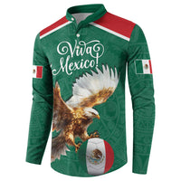 Personalized Viva Mexico Football Button Sweatshirt Mexican Eagle Mascot with Sporty Style