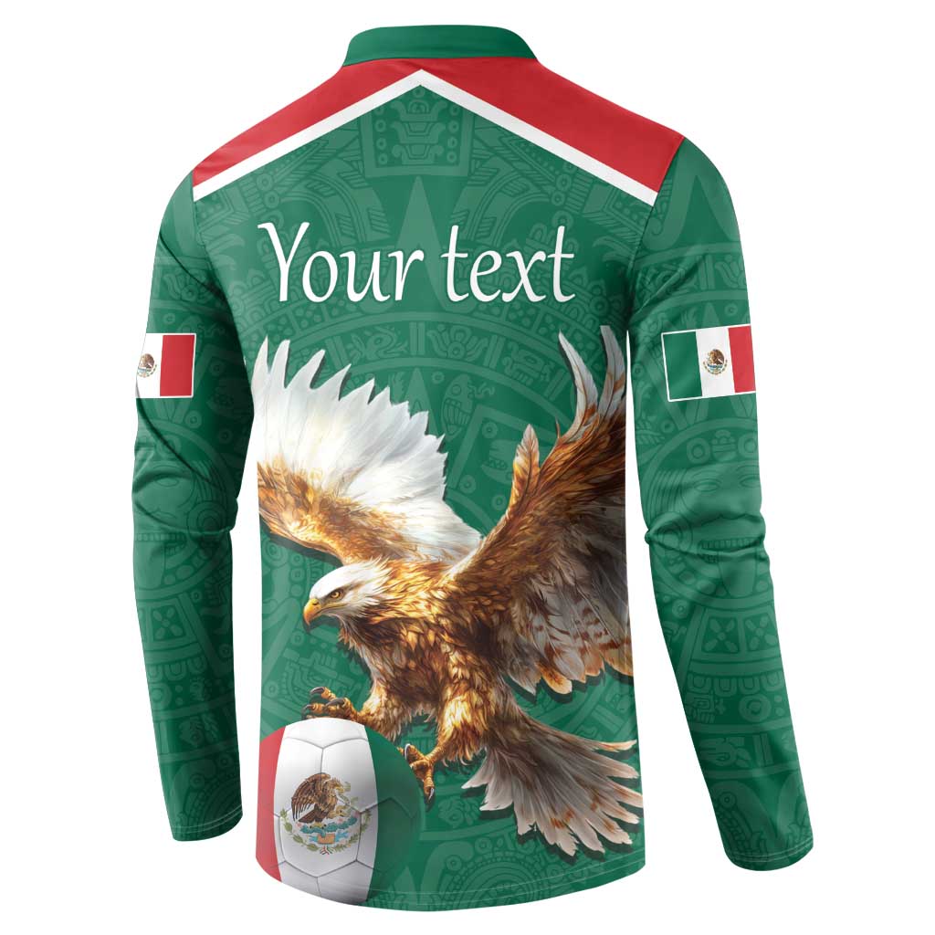 Personalized Viva Mexico Football Button Sweatshirt Mexican Eagle Mascot with Sporty Style