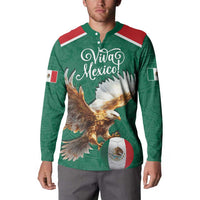 Personalized Viva Mexico Football Button Sweatshirt Mexican Eagle Mascot with Sporty Style