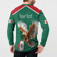 Personalized Viva Mexico Football Button Sweatshirt Mexican Eagle Mascot with Sporty Style