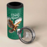 Personalized Viva Mexico Football 4 in 1 Can Cooler Tumbler Mexican Eagle Mascot with Sporty Style
