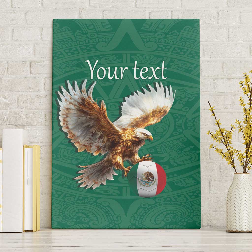 Personalized Viva Mexico Football Canvas Wall Art Mexican Eagle Mascot with Sporty Style