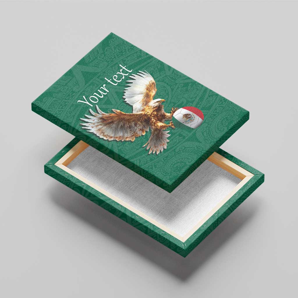 Personalized Viva Mexico Football Canvas Wall Art Mexican Eagle Mascot with Sporty Style