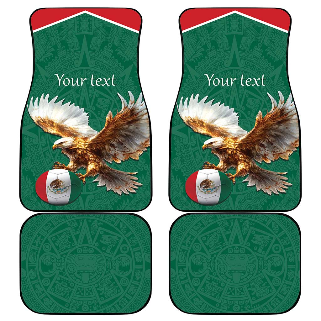 Personalized Viva Mexico Football Car Mats Mexican Eagle Mascot with Sporty Style