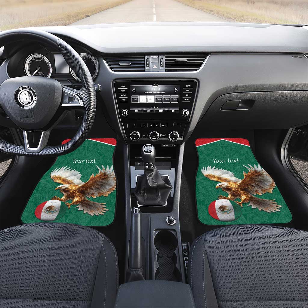 Personalized Viva Mexico Football Car Mats Mexican Eagle Mascot with Sporty Style