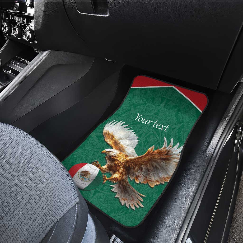 Personalized Viva Mexico Football Car Mats Mexican Eagle Mascot with Sporty Style