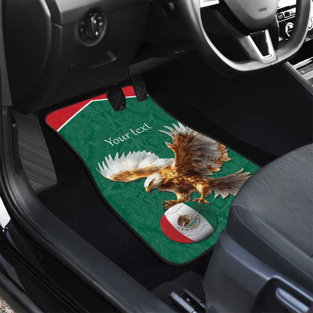 Personalized Viva Mexico Football Car Mats Mexican Eagle Mascot with Sporty Style