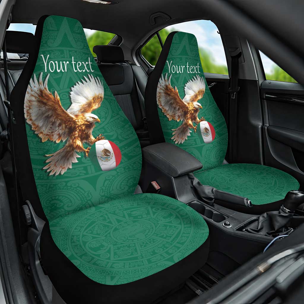 Personalized Viva Mexico Football Car Seat Cover Mexican Eagle Mascot with Sporty Style