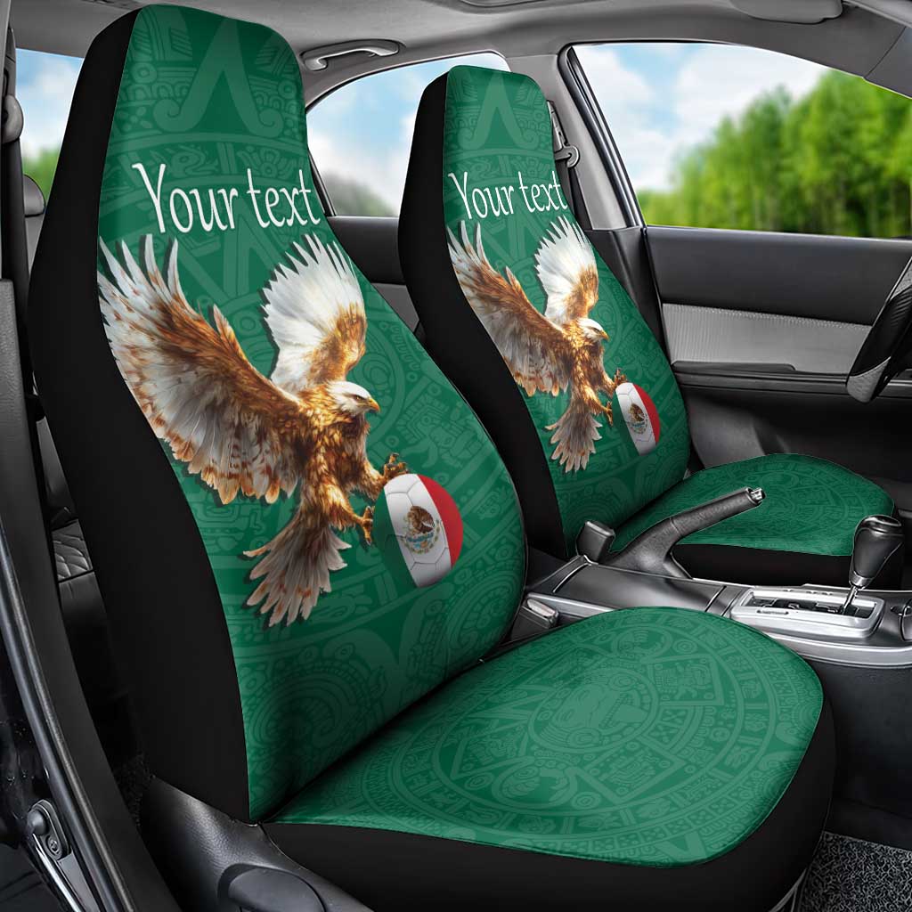 Personalized Viva Mexico Football Car Seat Cover Mexican Eagle Mascot with Sporty Style