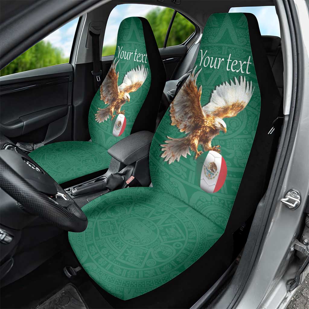 Personalized Viva Mexico Football Car Seat Cover Mexican Eagle Mascot with Sporty Style
