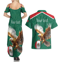 Personalized Viva Mexico Football Couples Matching Summer Maxi Dress and Hawaiian Shirt Mexican Eagle Mascot with Sporty Style